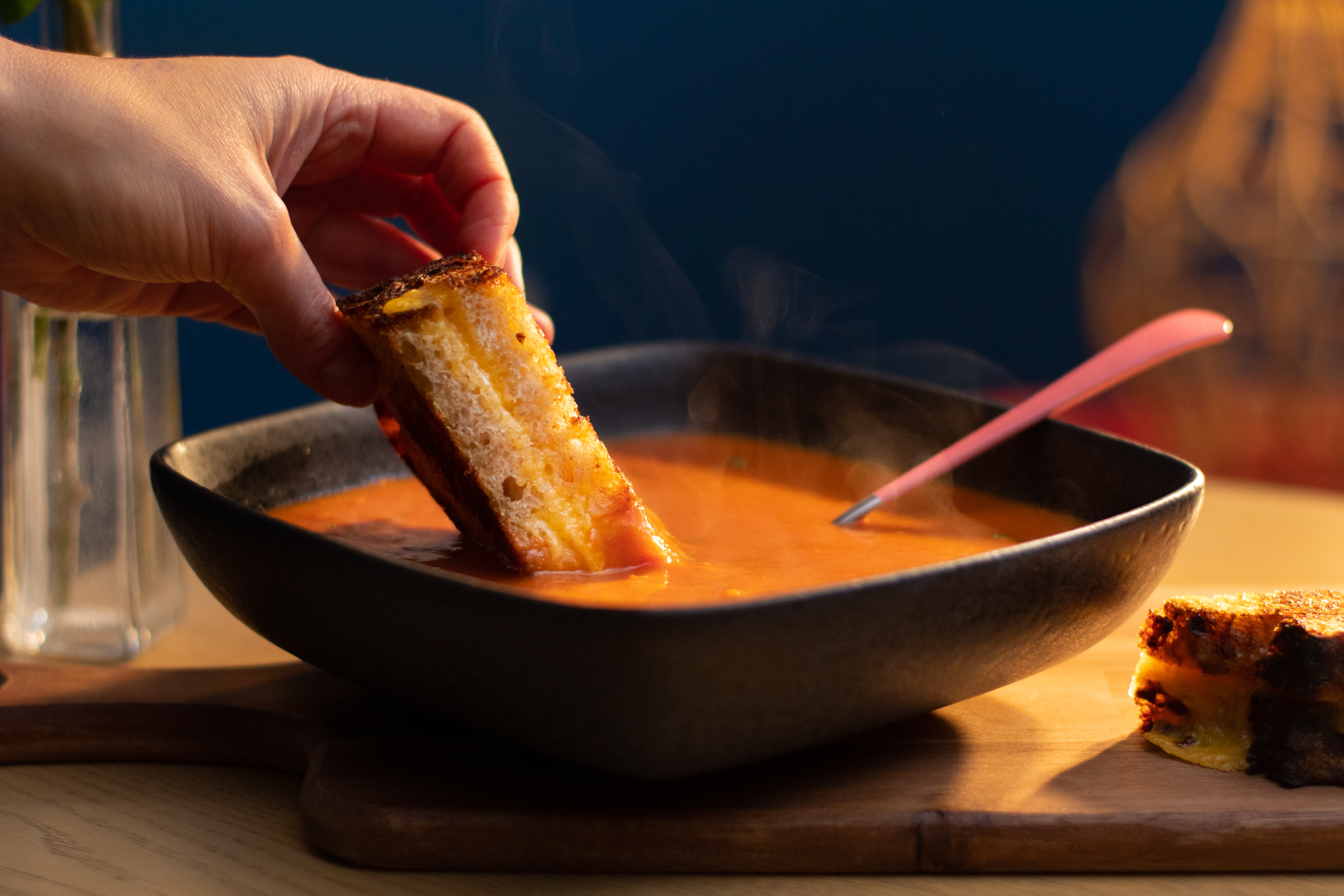 A bowl of minestrone soup