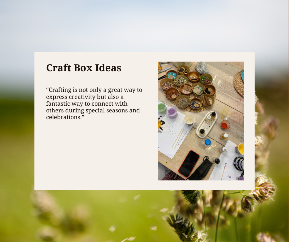 "Feminine holiday-themed flat lay with DIY gift boxes, ribbons, and festive crafting tools."