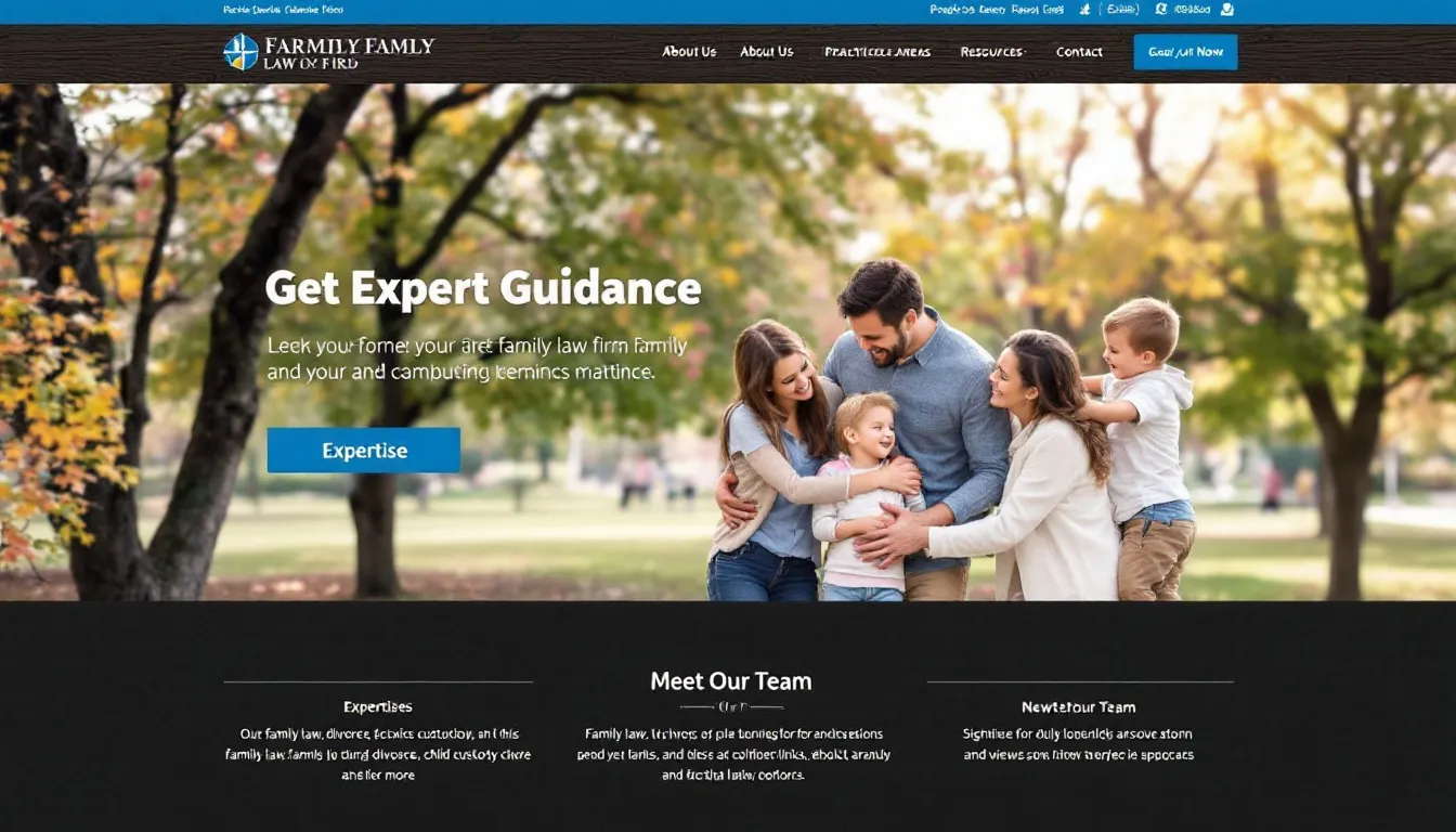 A screenshot of a well-optimized family law firm's website showcasing on-page SEO elements.