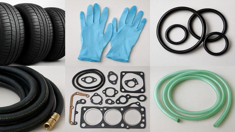 Common rubber products used in different industries