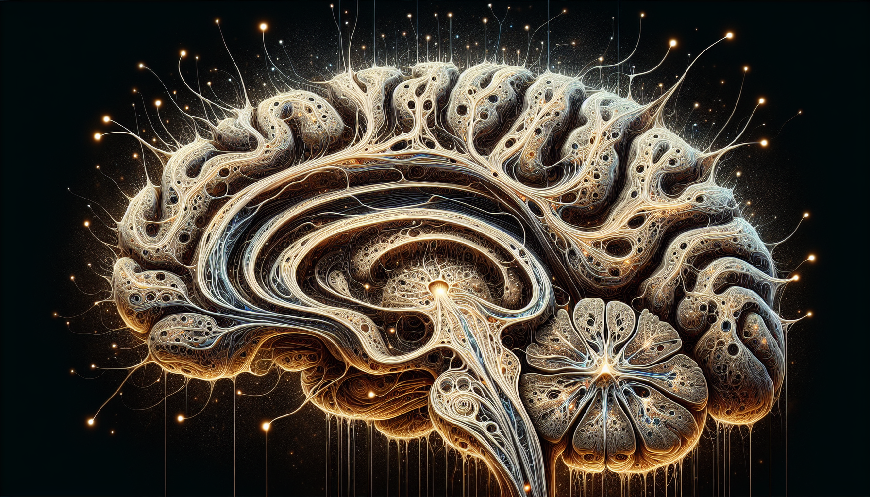 Illustration de l'architecture du cerveau et du système nerveux central