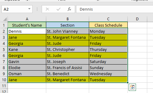 Excel will show the duplicate rows.