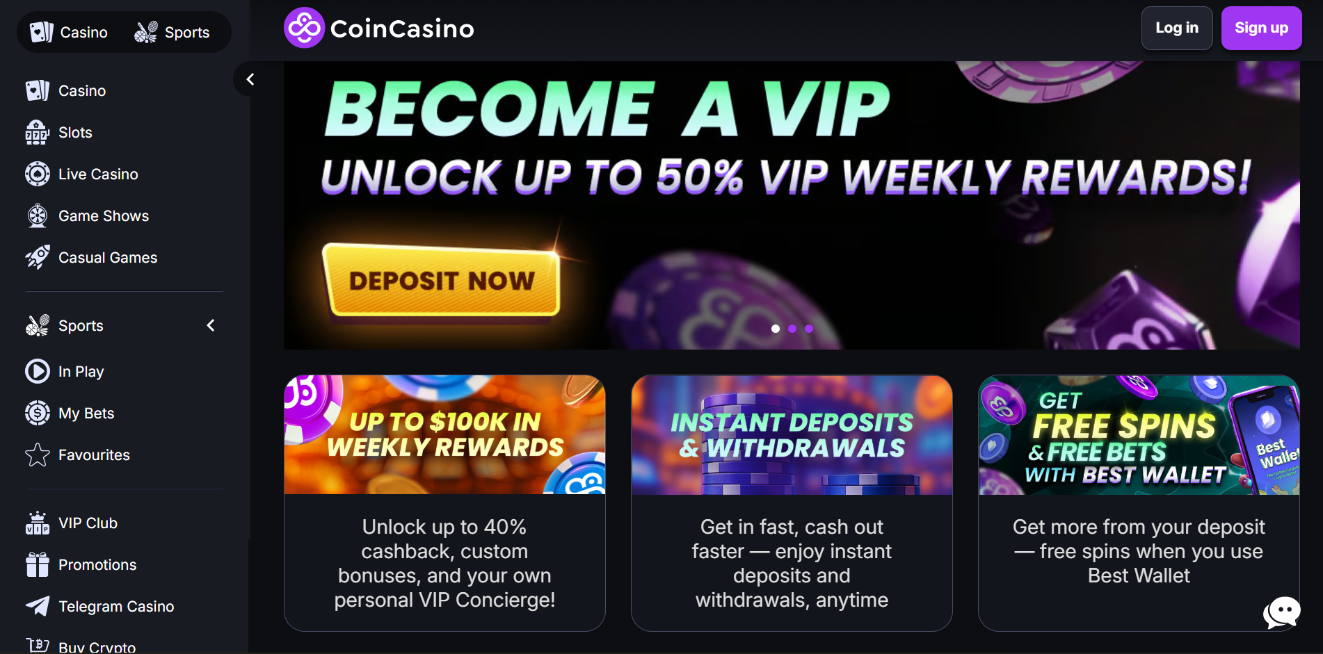 CoinCasino - A Leader in Transaction Speed and Game Diversity