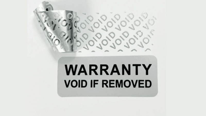 Warranty void label