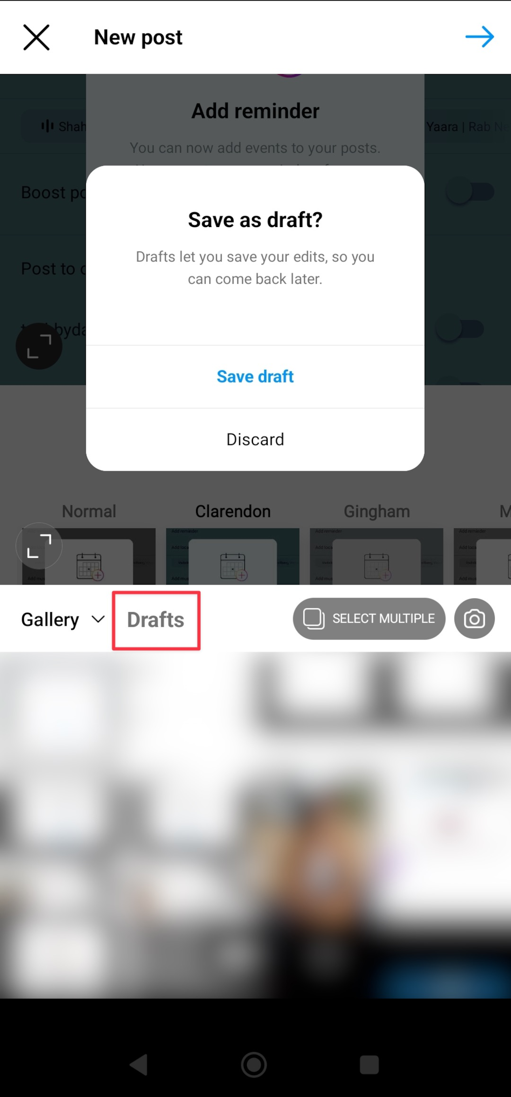 Remote.tools shows how to access drafts tab on Instagram for Android app