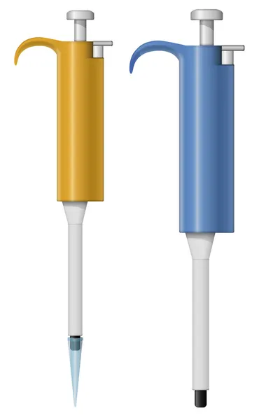 Illustration of a variety of pipettes on a colorful background