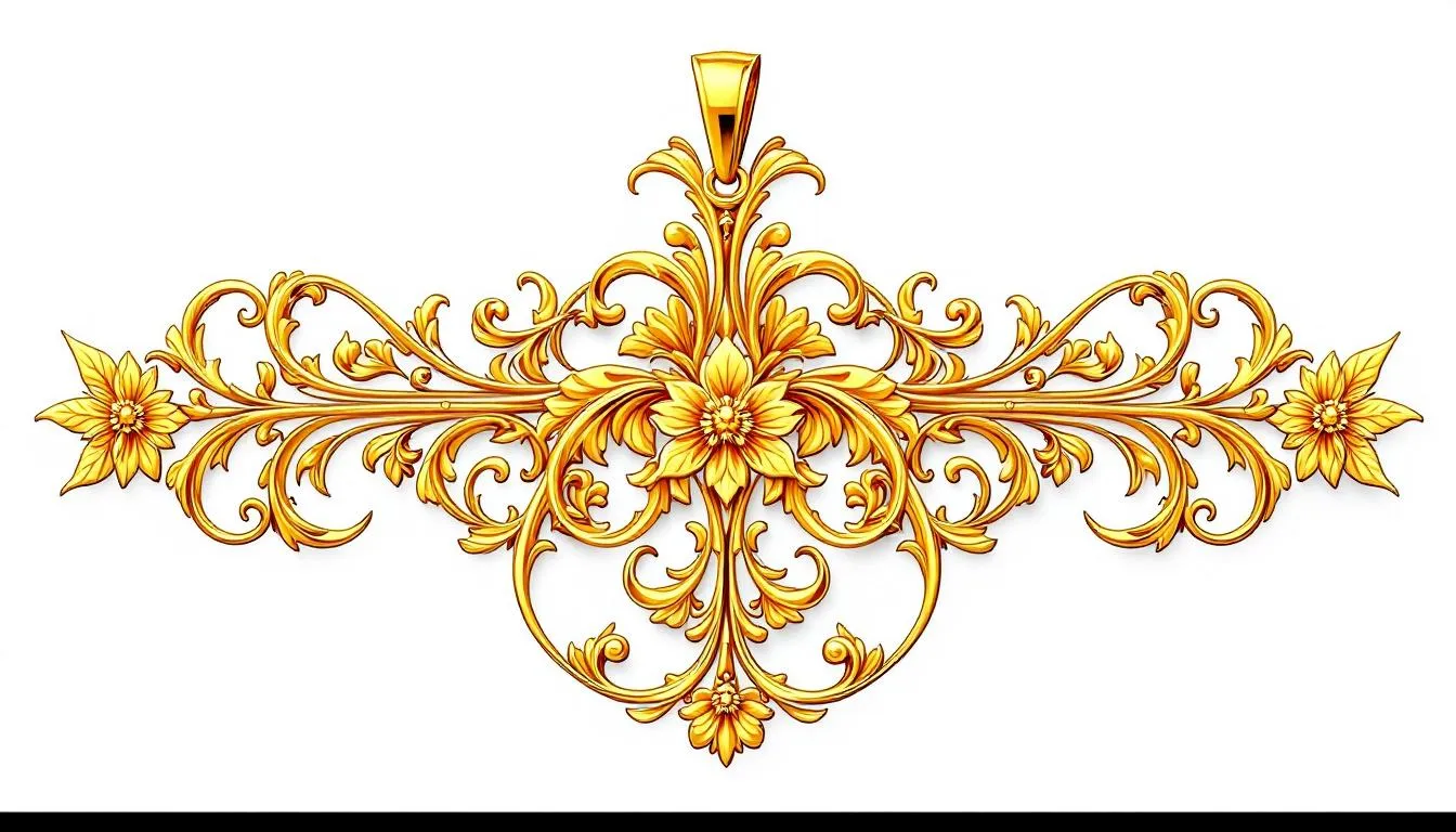 Artisanat français exceptionnel mettant en avant un pendentif en or jaune.