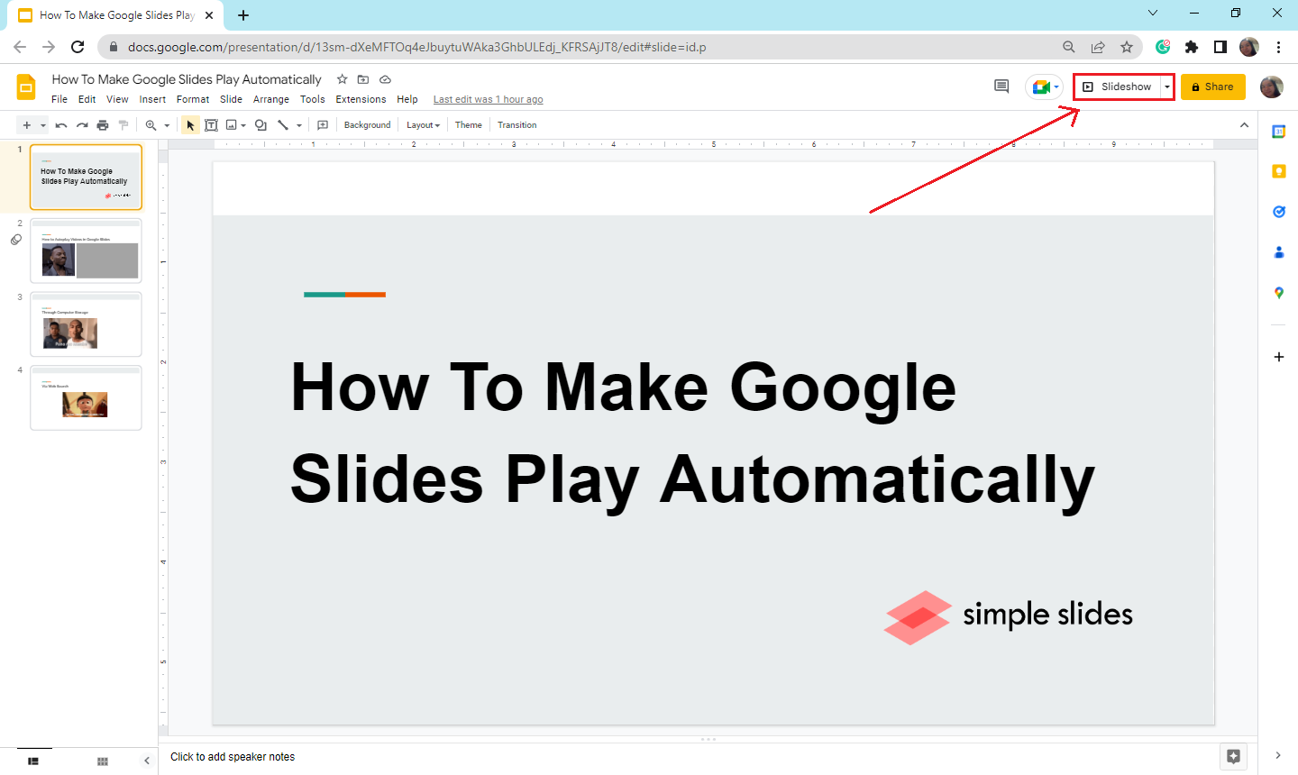 How To Make Google Slideshow Play Automatically