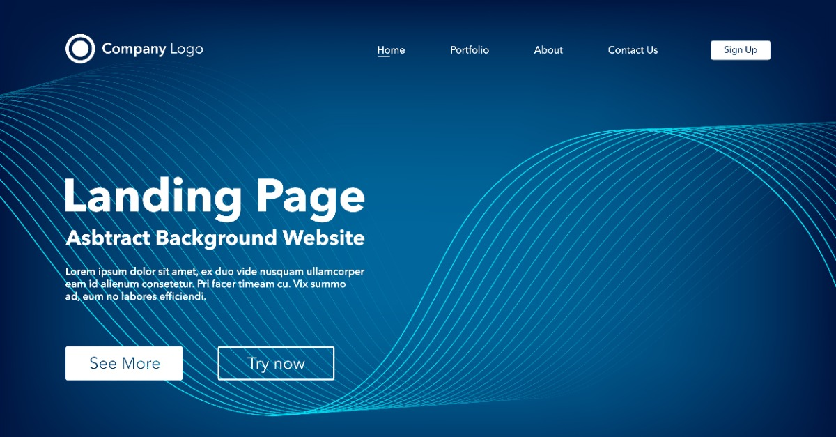 An image showing a landing page design with a clear and concise explanation of what is a landing page