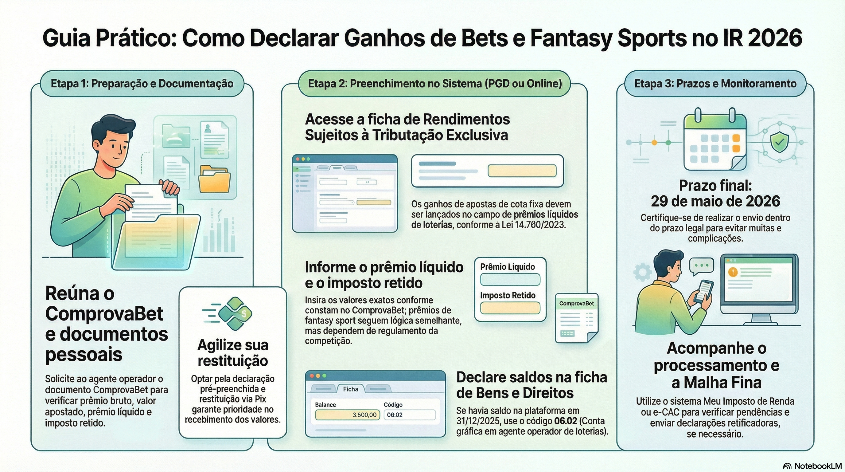 Como declarar os ganhos de bets e fantasy sport no Imposto de Renda 2026?