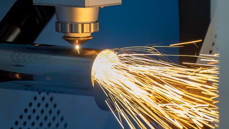 laser cutter machine in industrial area