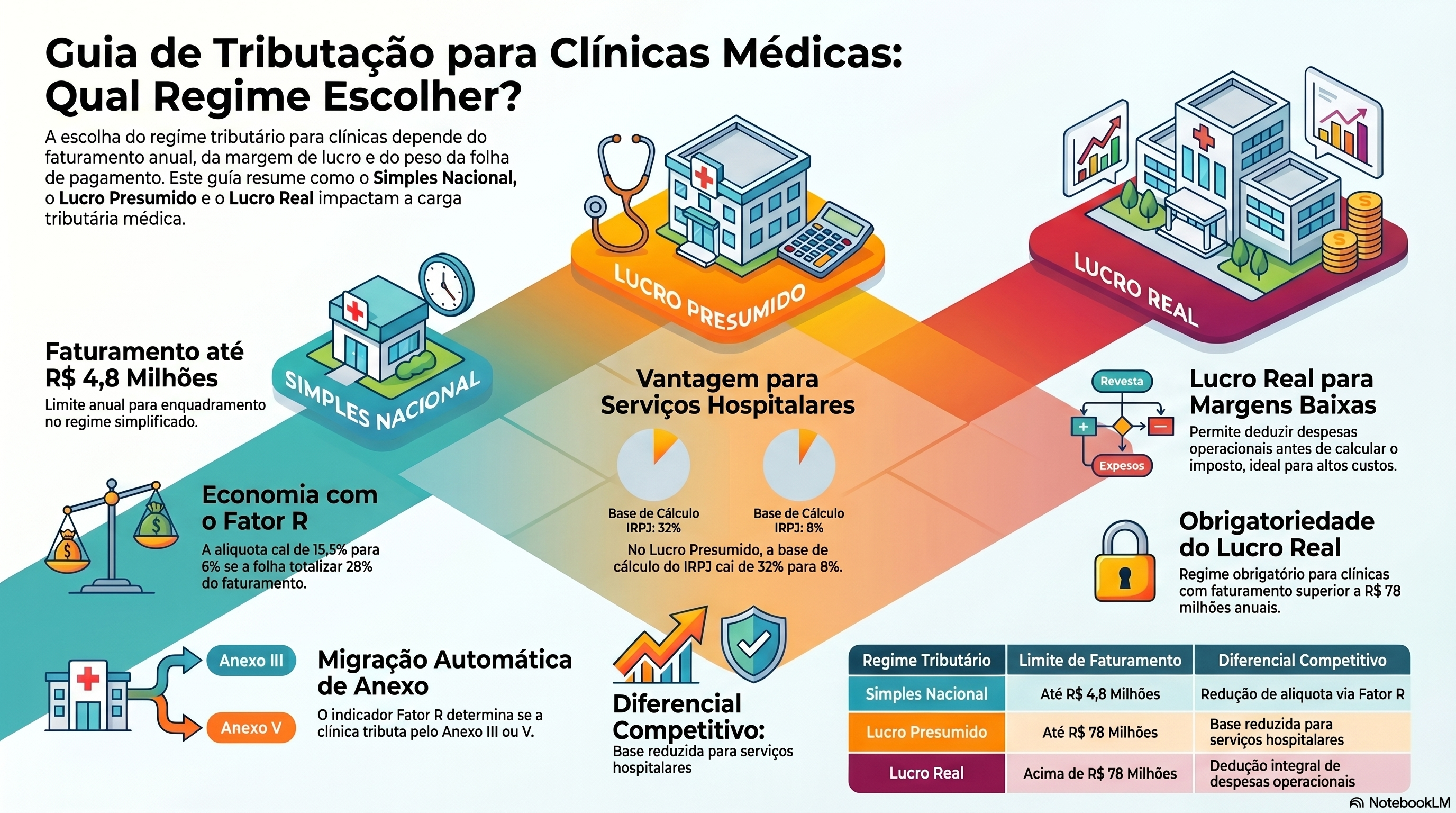 Qual regime tribut&aacute;rio &eacute; mais vantajoso para a minha cl&iacute;nica: Simples Nacional, Lucro Presumido ou Lucro Real?