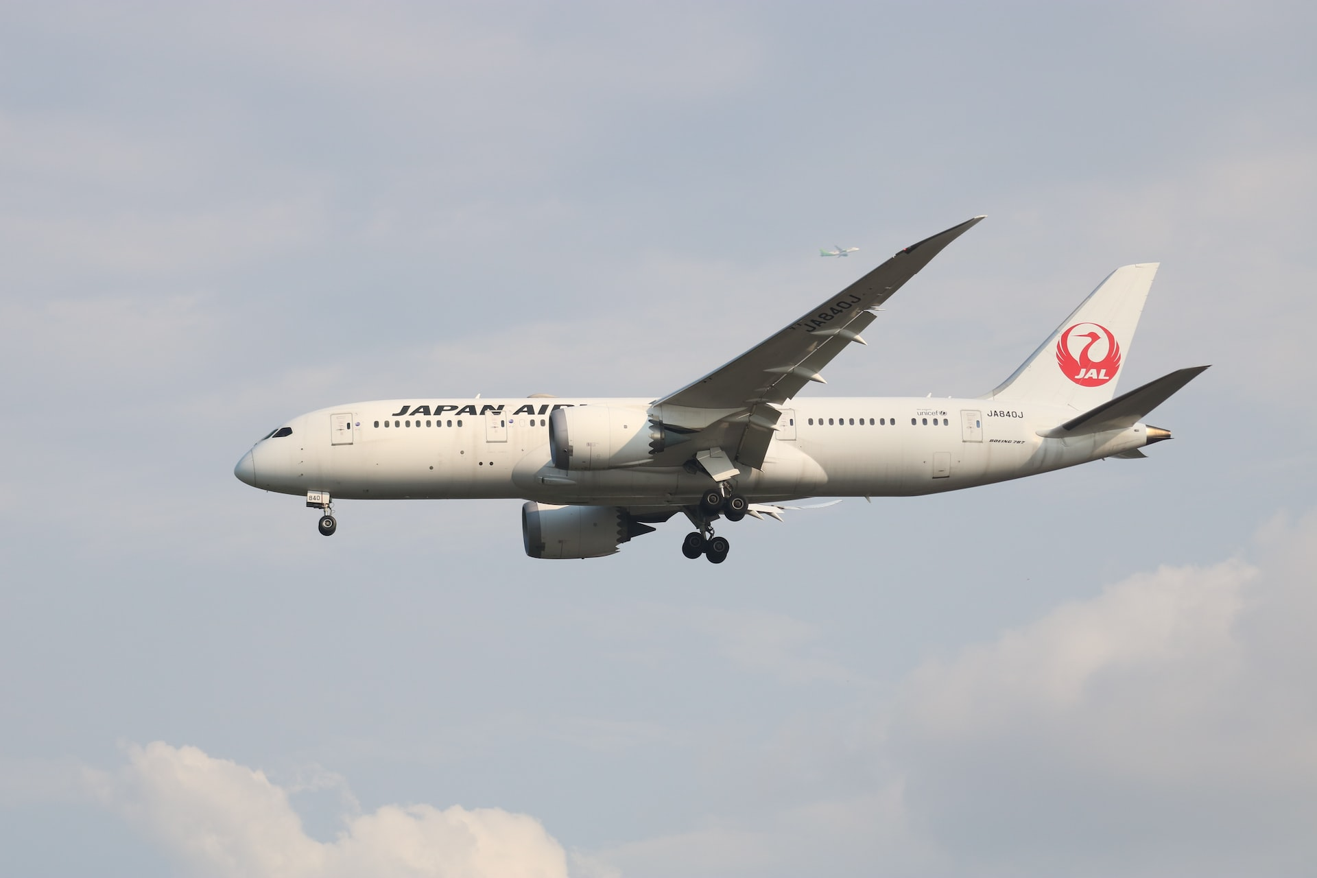 Japan Airlines Airbus ready to land on the runway.
