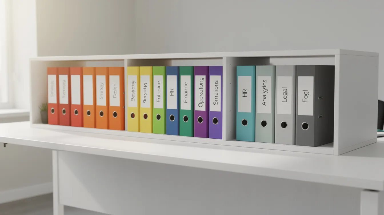 Organized folders representing clearly separated content categories and topics.