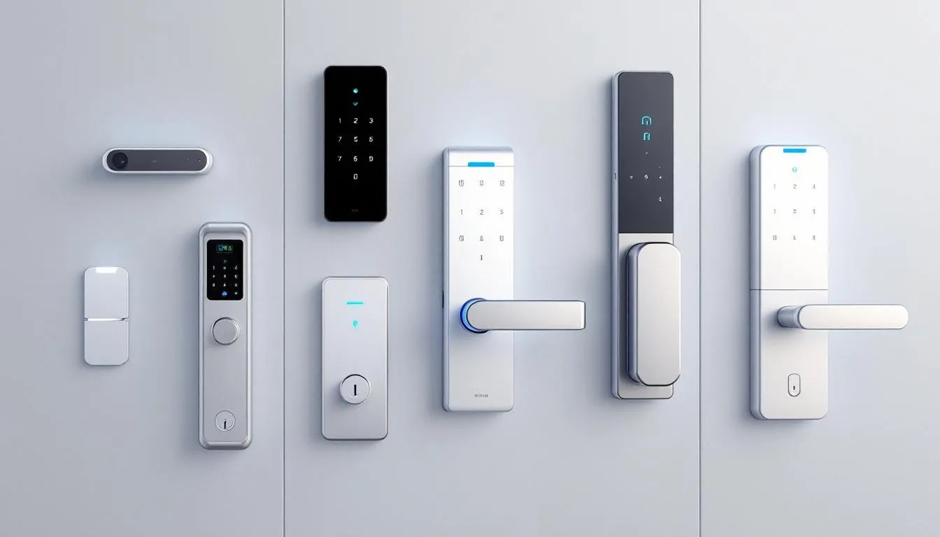 Best smart locks for offices in 2025, illustrating various smart lock models.