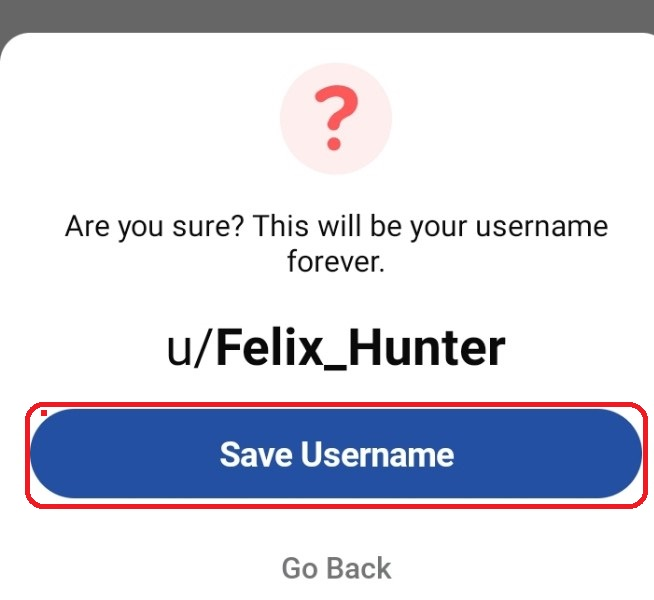 Save username on Reddit mobile app