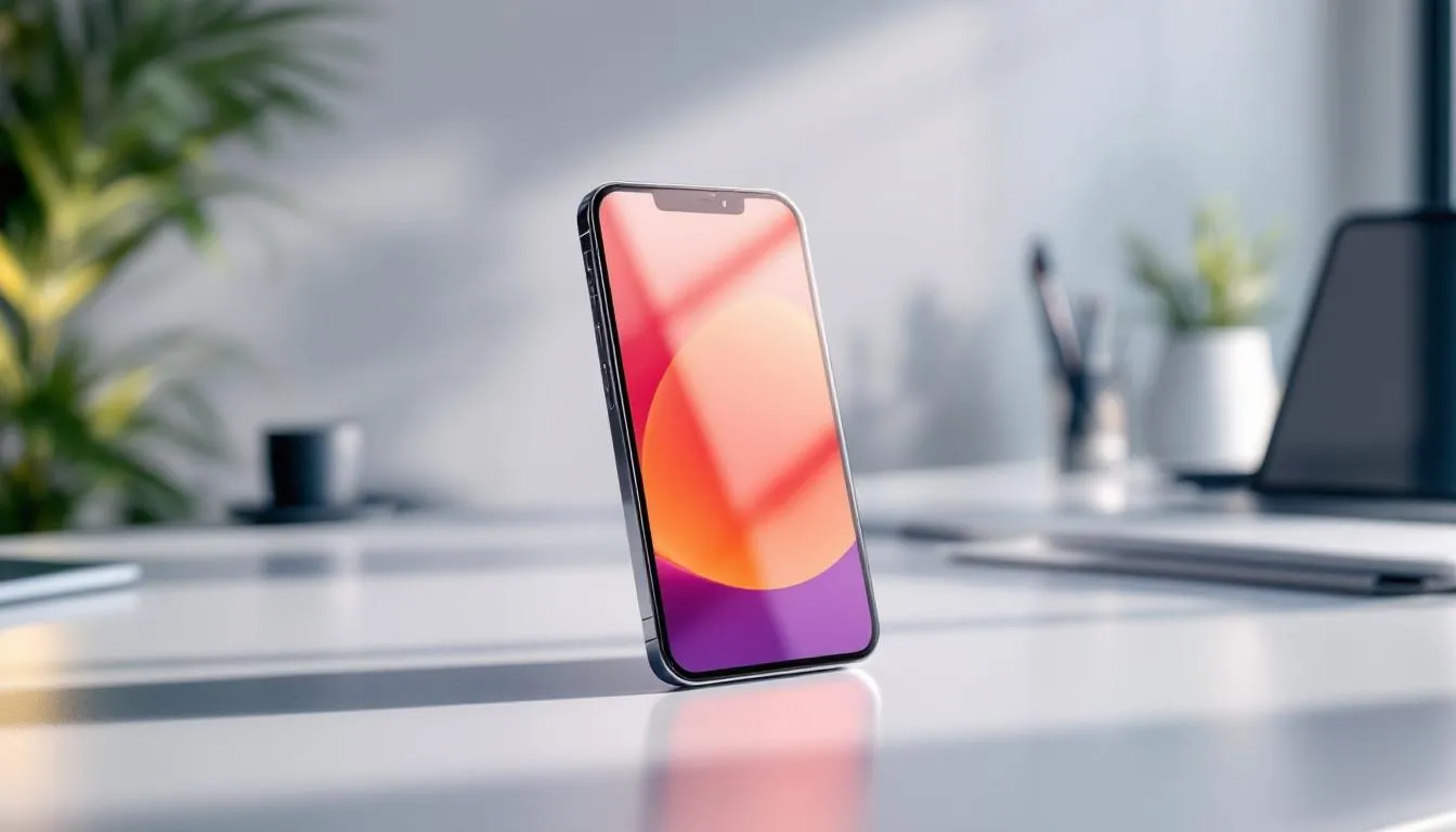 Un iPhone utilis&eacute; dans un environnement de travail pour am&eacute;liorer la productivit&eacute;.