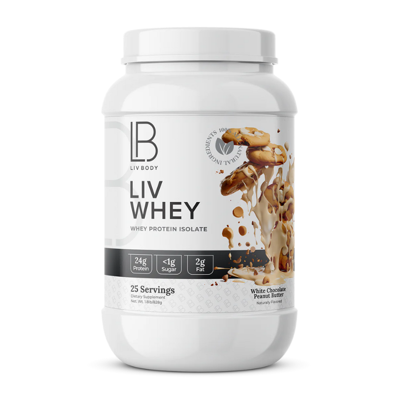 Close-up image of LIV Body's LIV Whey Isolate Protein.