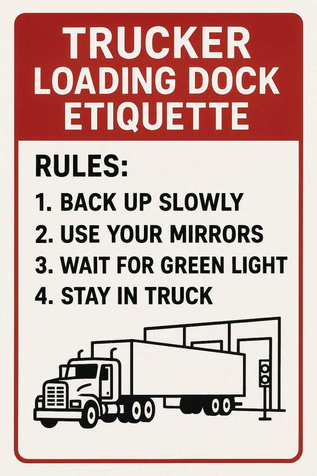 Trucker etiquette sign