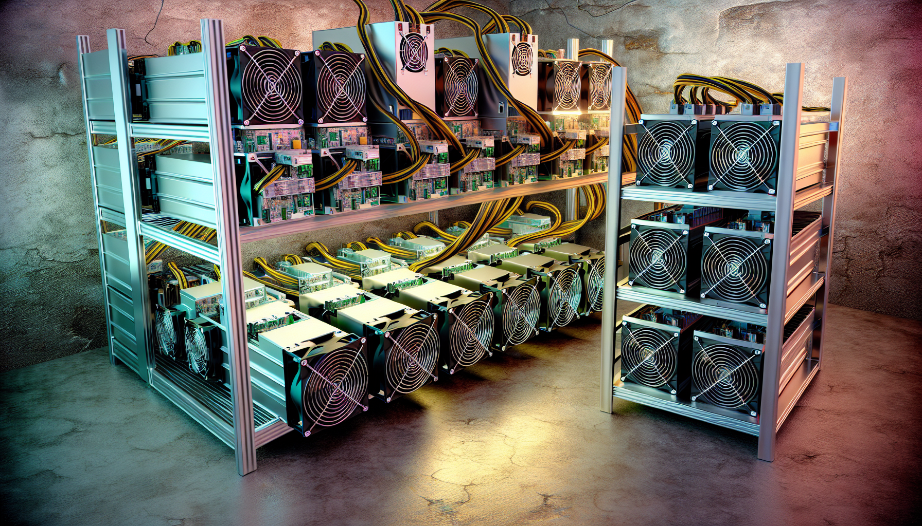 Bitcoin miners in frames 