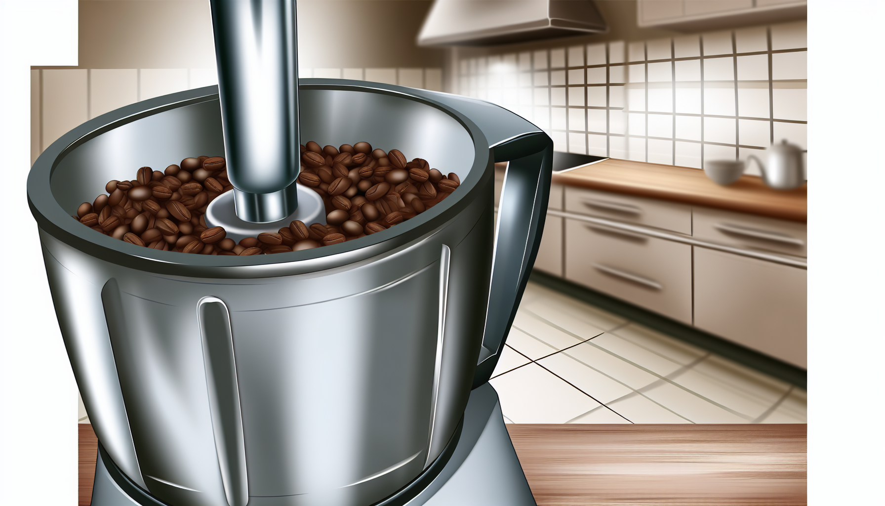 Blender with coffee beans