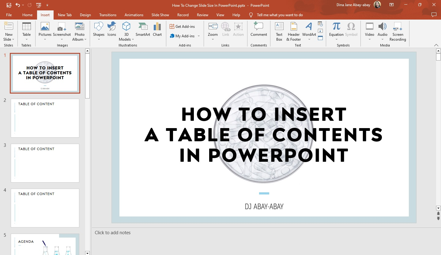 To manually creating table of content in PowerPoint, open your Microsoft PowerPoint.