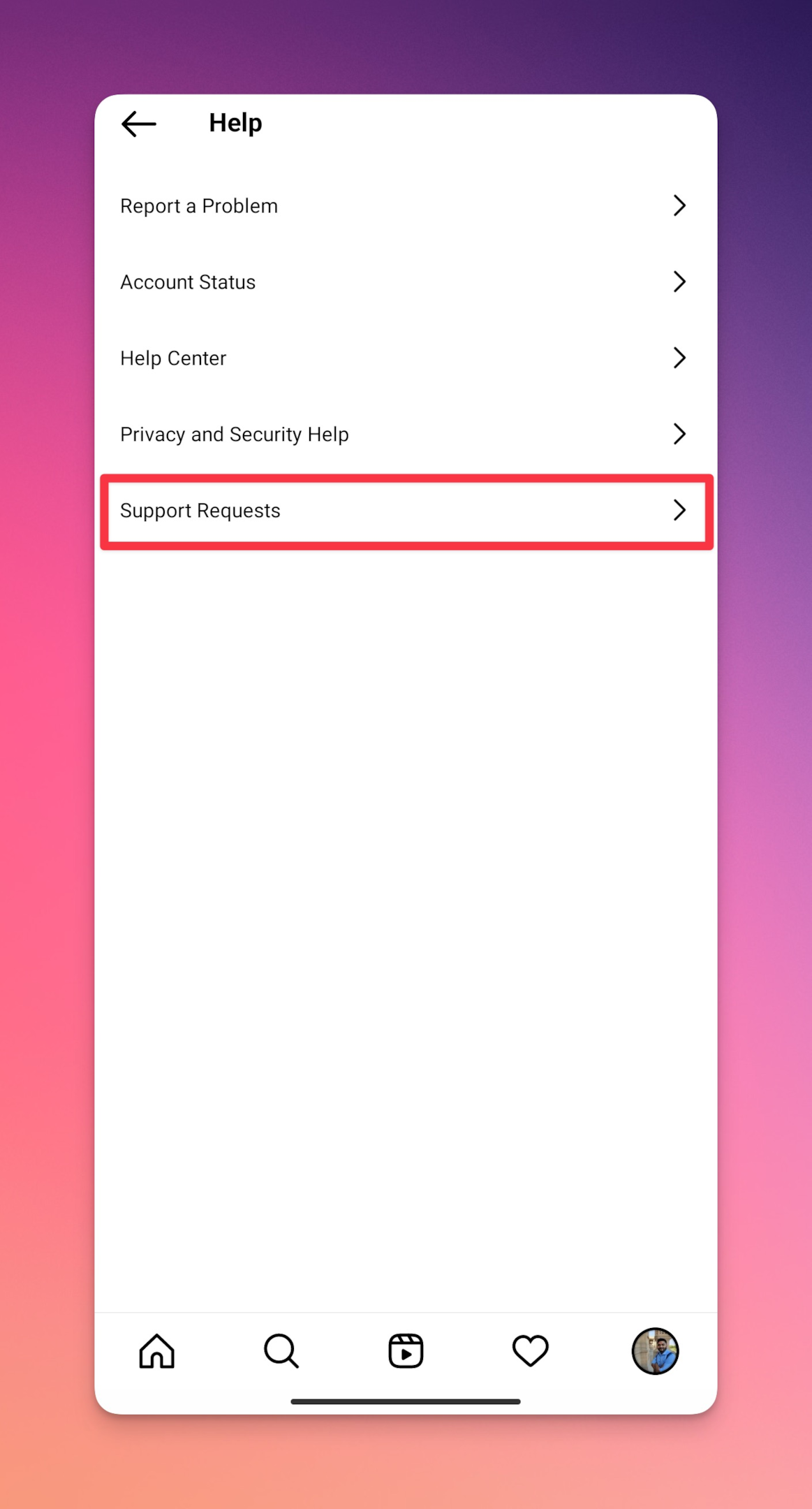Remote.tools shows to tap on Support requests to view reports against your profile
