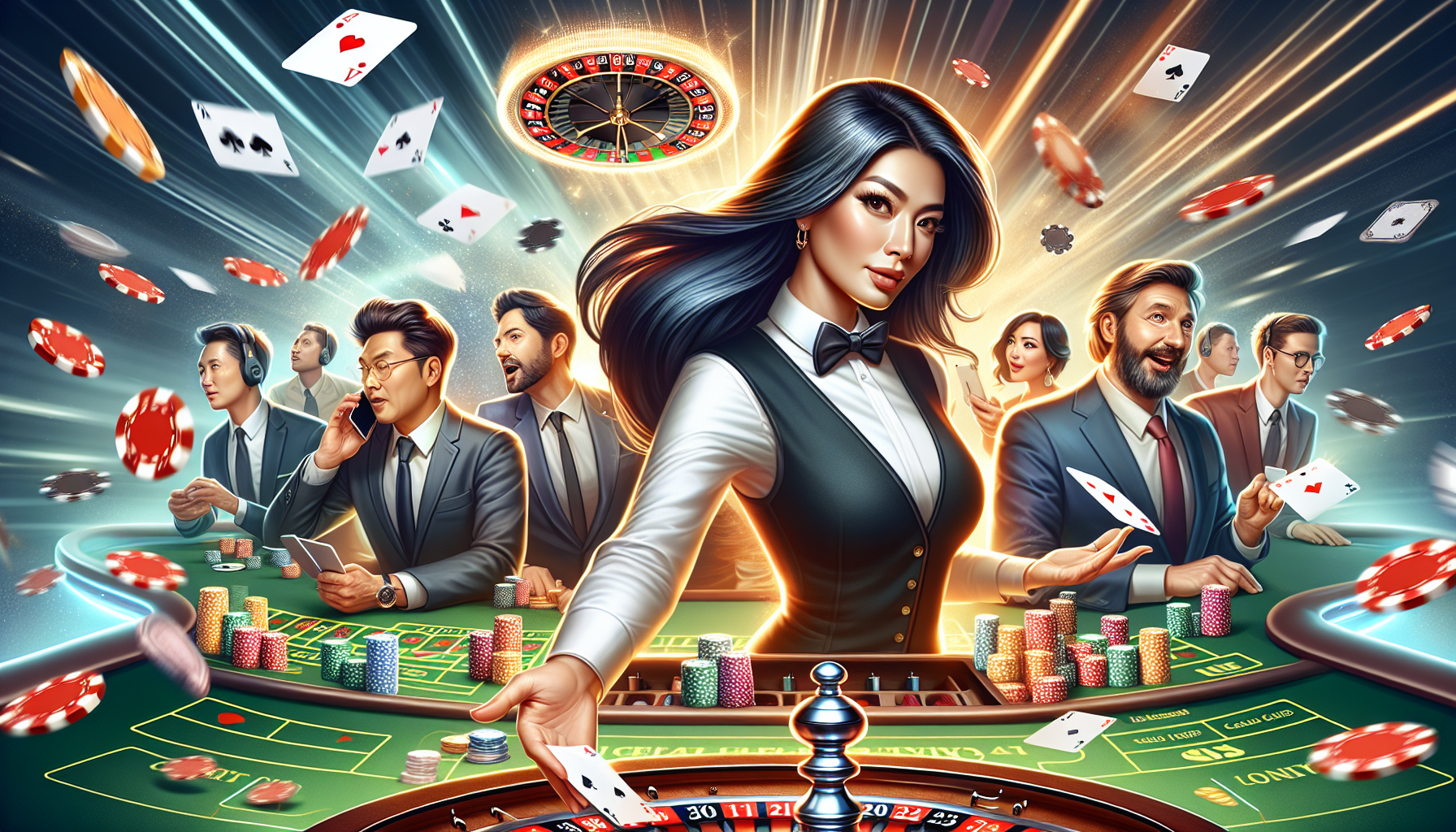 Engaging illustration of live casino action