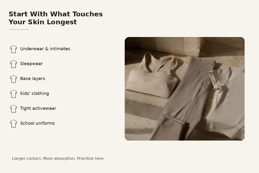 start with what your skin touches most