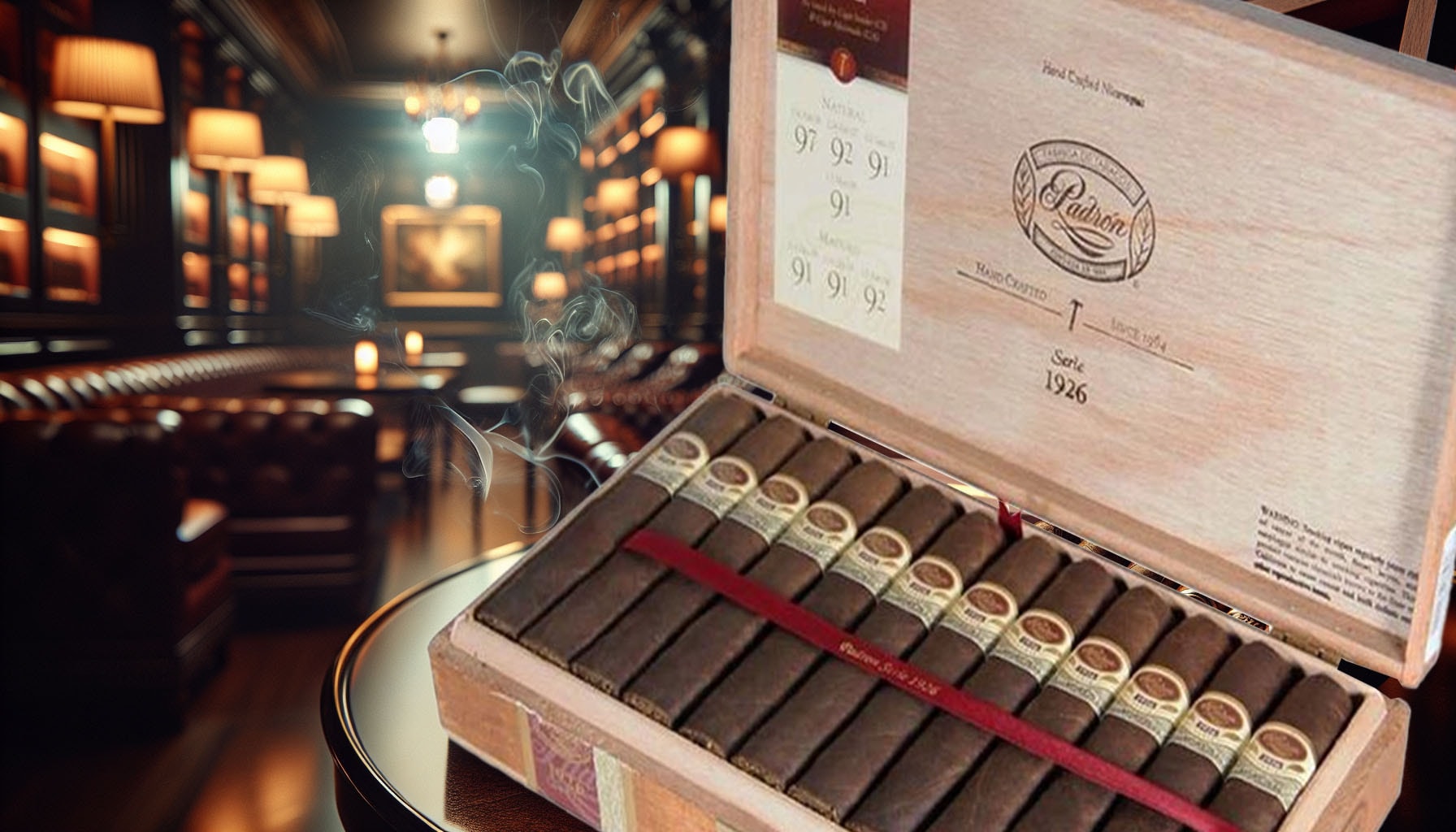 An illustration of Padron 1926 series cigars displayed elegantly.