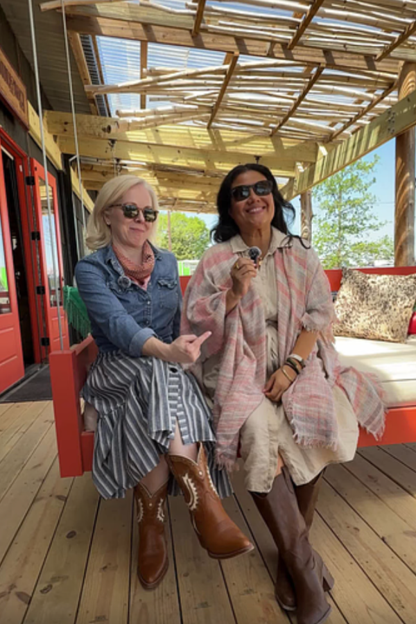 Laura and Melissa hanging out at Round Top