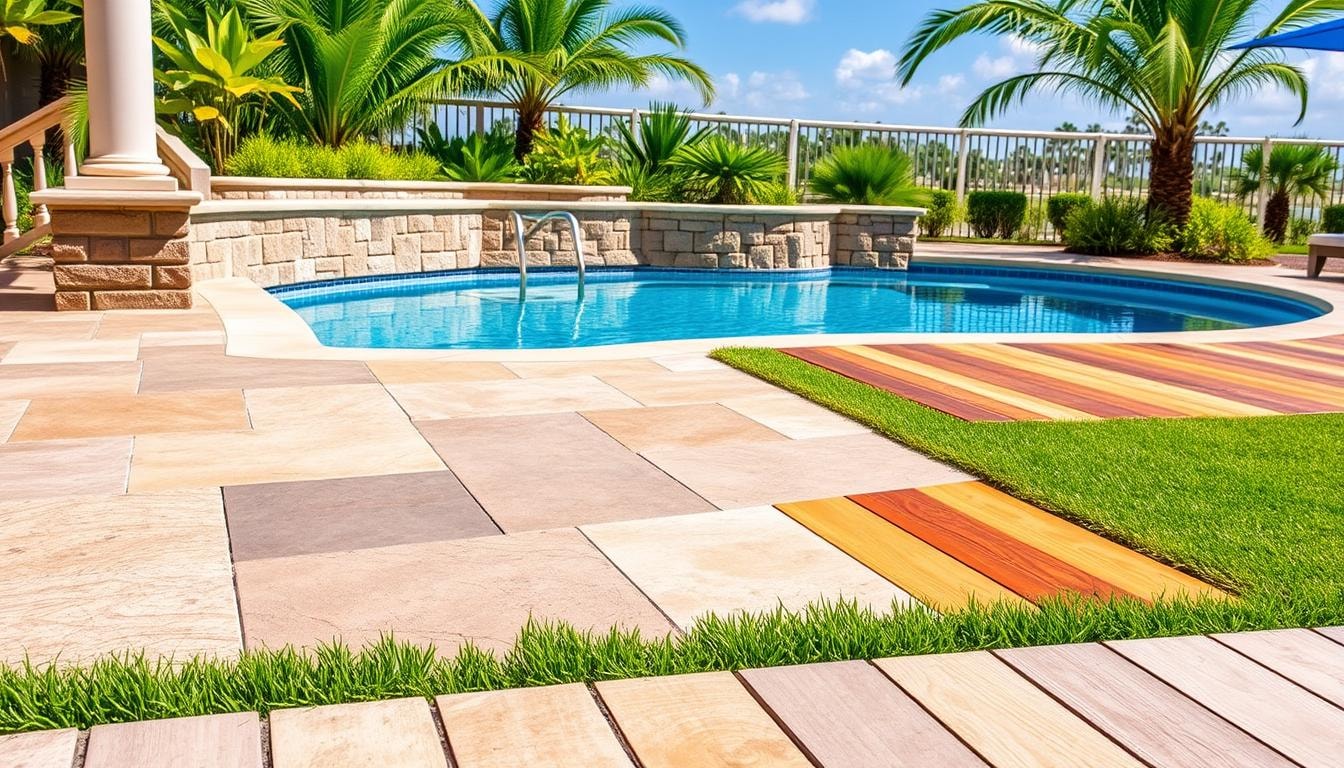 pool deck material choices
