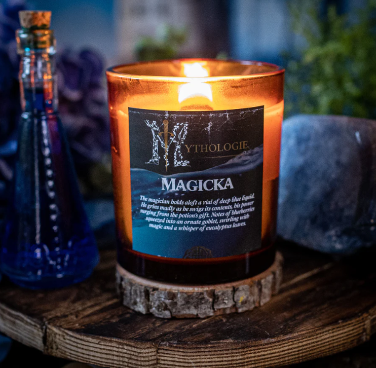 Magicka smells like blueberries squeezed into an ornate goblet, swirling with magic and a whisper of eucalyptus leaves