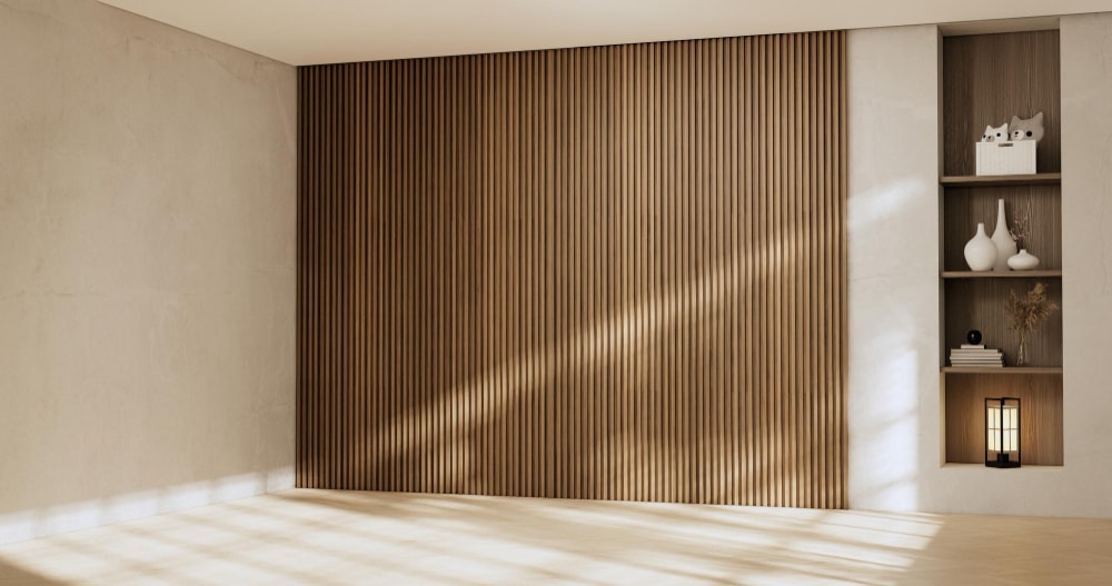 interior wood slat wall ideas as a tv background