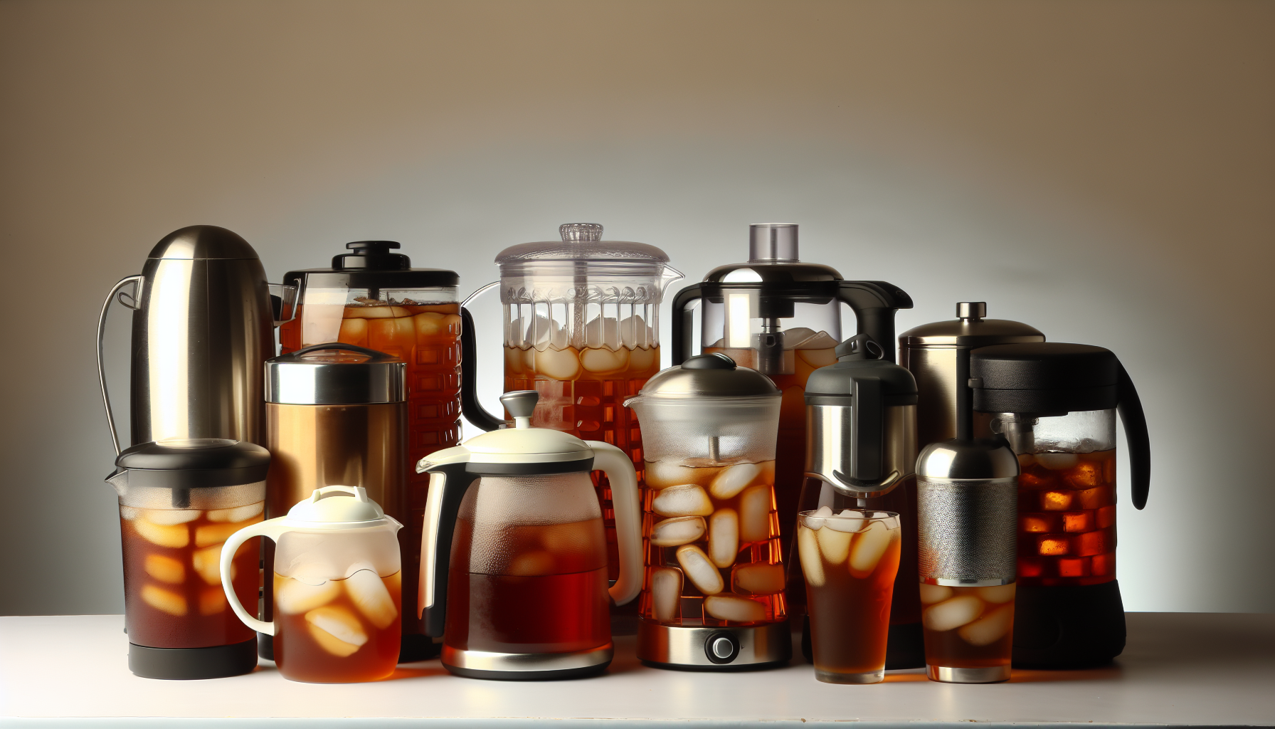 Variety of iced tea makers