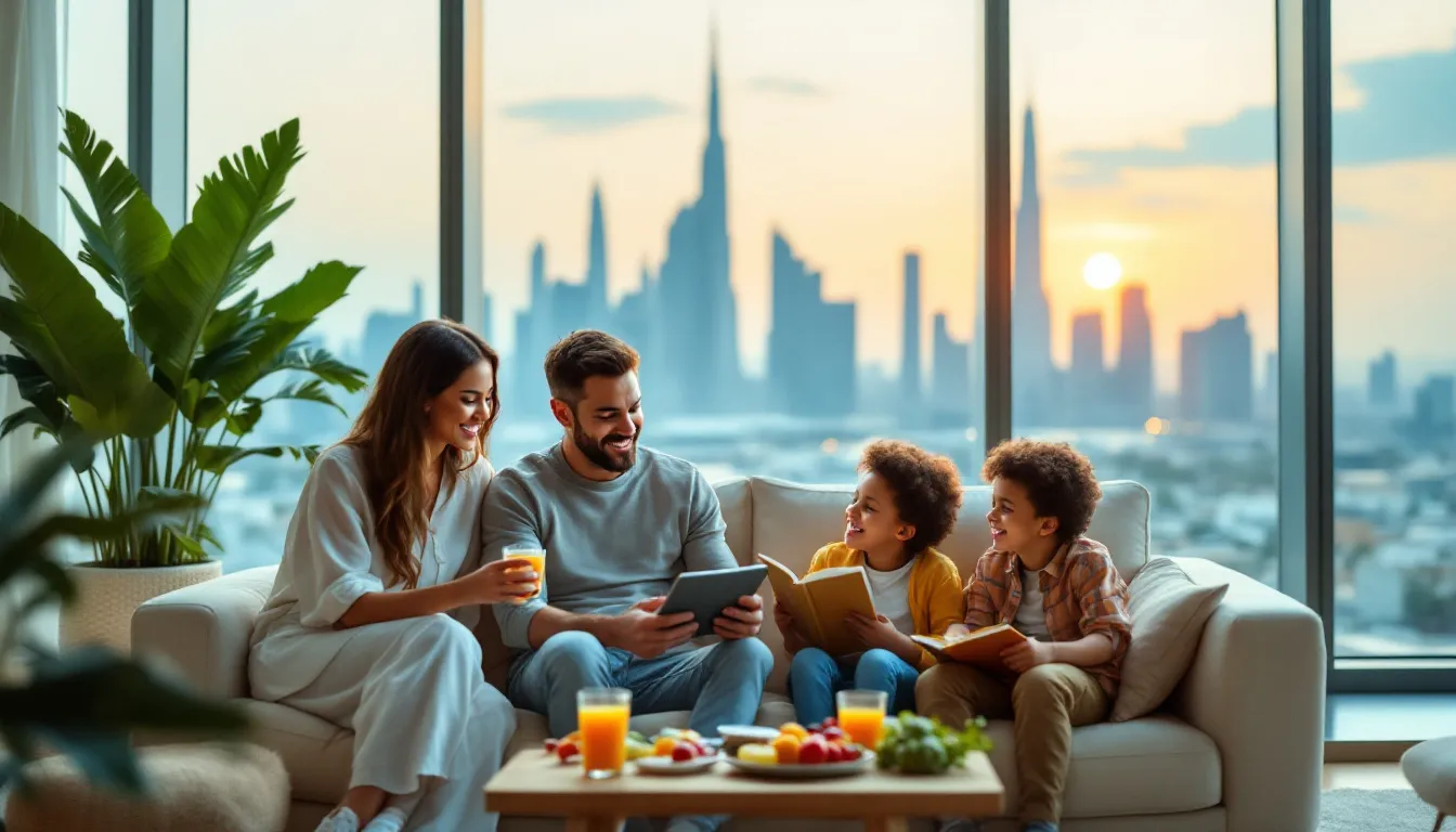 A happy family enjoying a clean and healthy environment thanks to professional deep cleaning services.