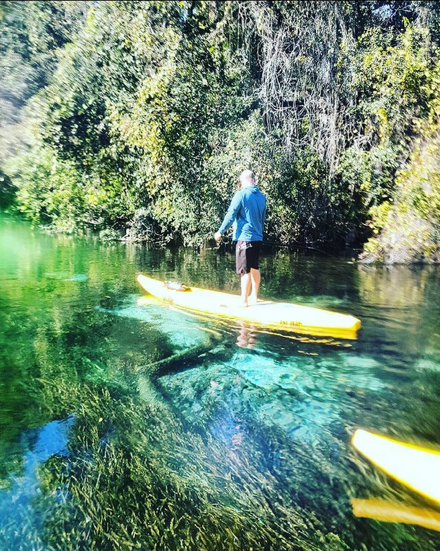 paddle board on the rainbow river with a Glude iSUP