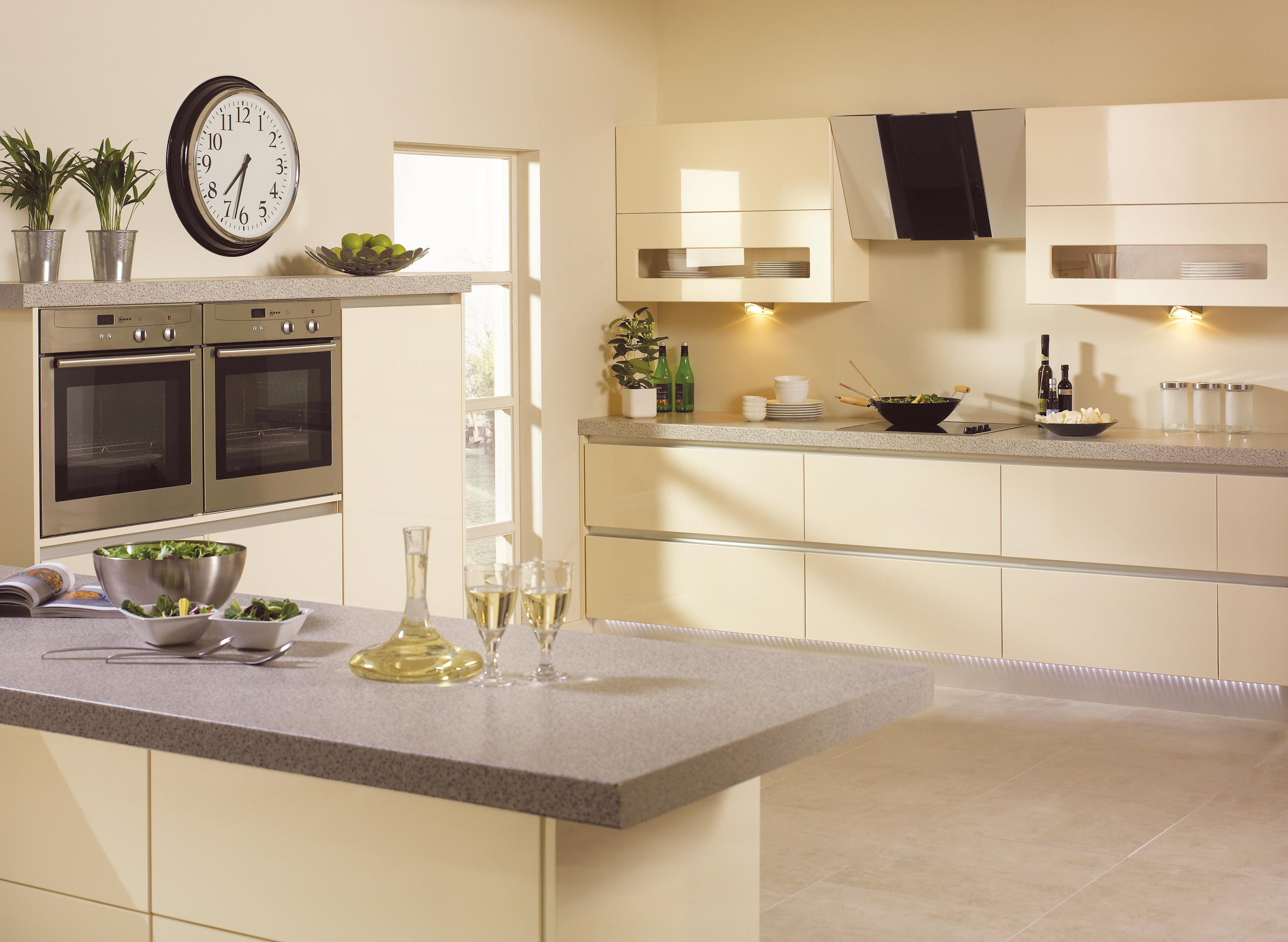 High Gloss Cream Kitchen
