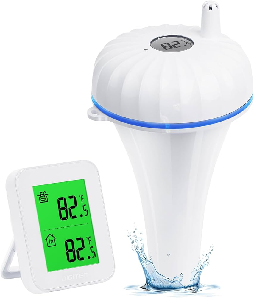 Newentor Pool Thermometer Wireless Floating Easy Read, Digital Pool  Thermometers, Water Temperature Gauge with Indoor Temperature and Humidity  for