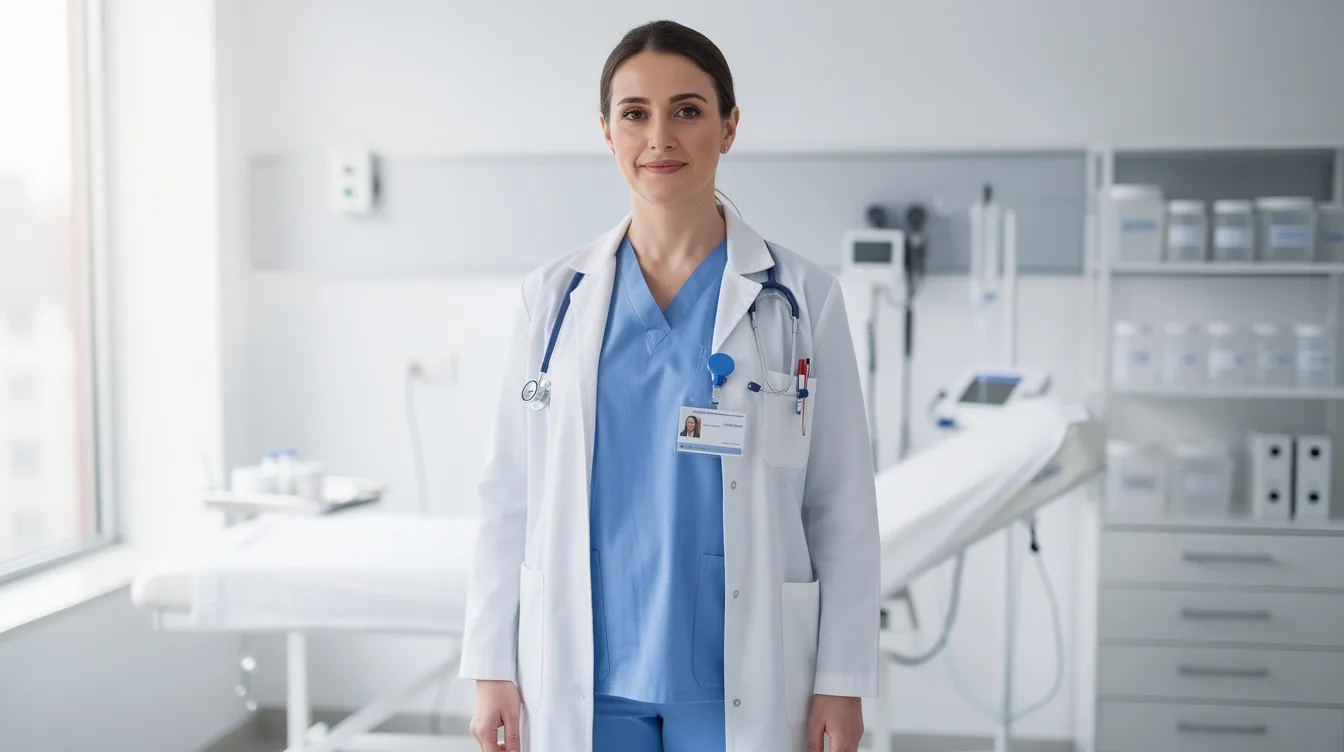 The image shows a medical professional in a clinical setting, likely discussing treatment options for patients considering procedures like gynecomastia surgery. The professional appears knowledgeable and approachable, emphasizing the importance of consultations and understanding the costs associated with surgery, such as the gynecomastia surgery cost and potential insurance coverage.