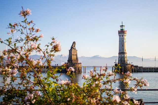lighthouse, statue, port