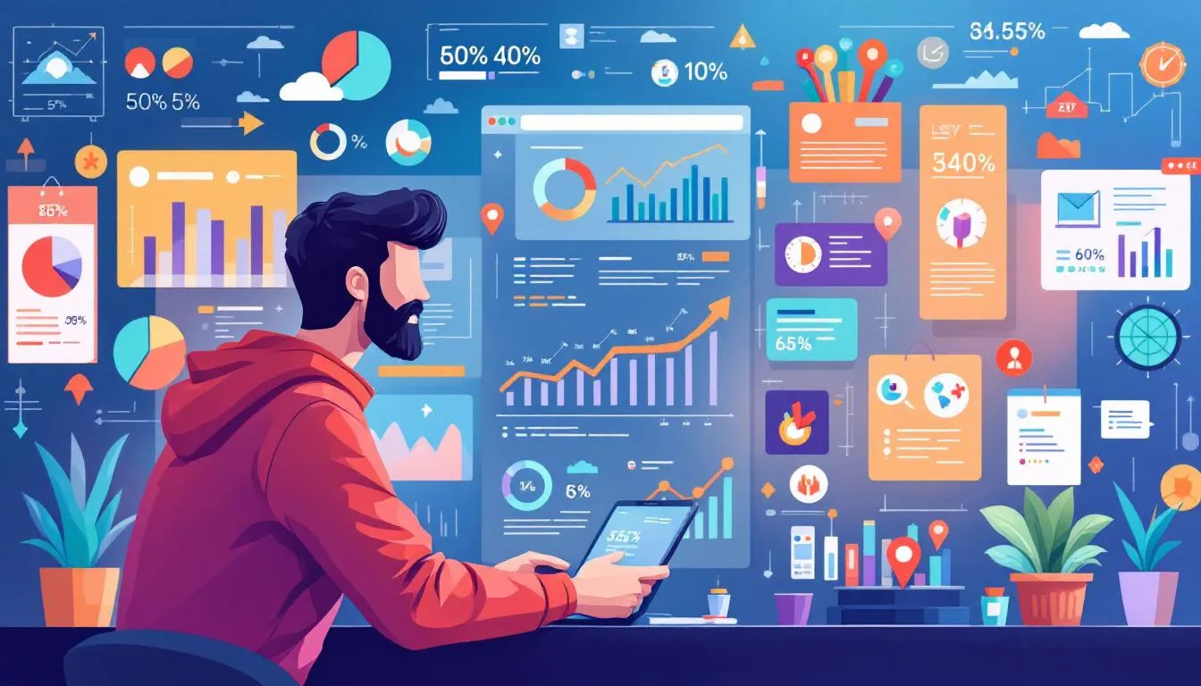 A small business owner analyzing local SEO metrics.
