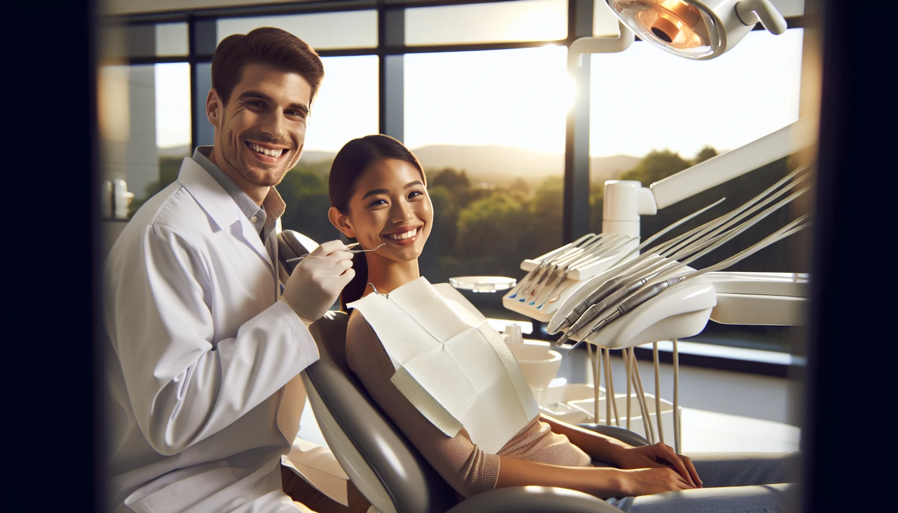 A smiling employee receiving dental check-up as part of the wellness program in Folsom, CA