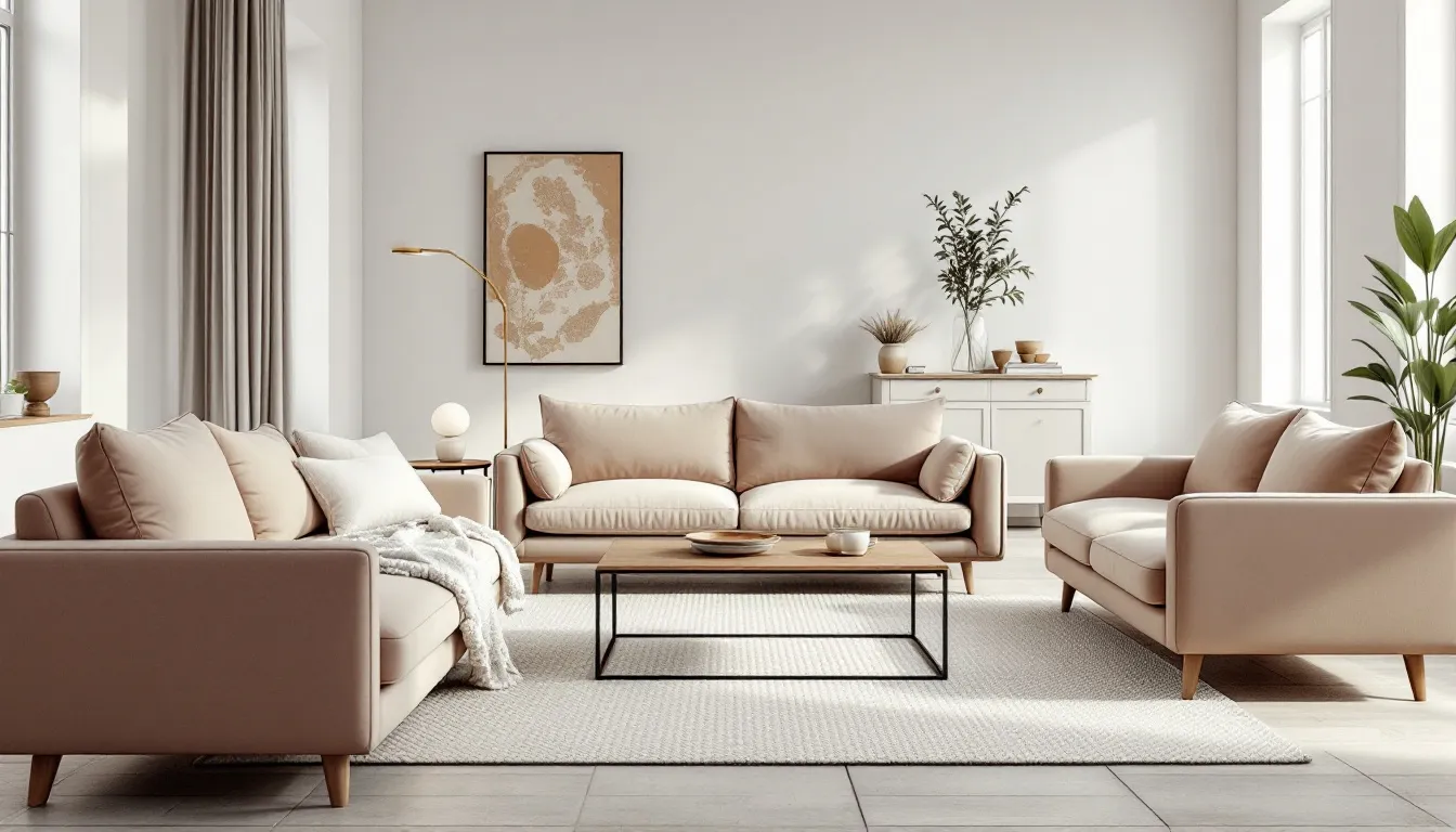 Eine Auswahl an Mikrofaser Sofas in verschiedenen Farben und Designs.