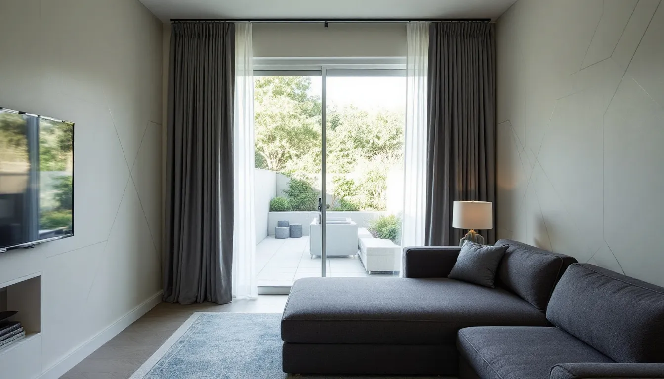 A cozy room featuring custom window treatments that enhance privacy and light control.