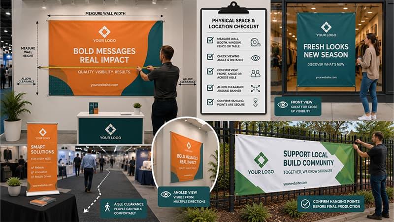 Physical space and location checklist for banner placement