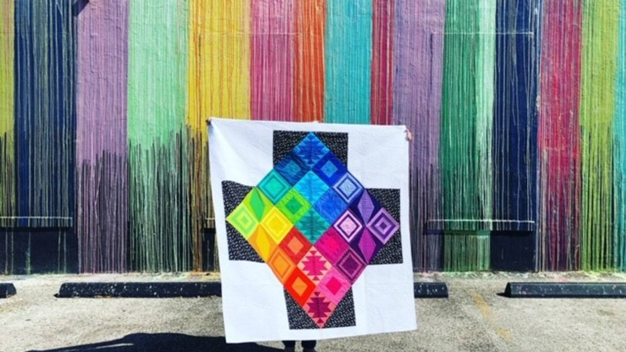 Rainbow Triangles quilt 