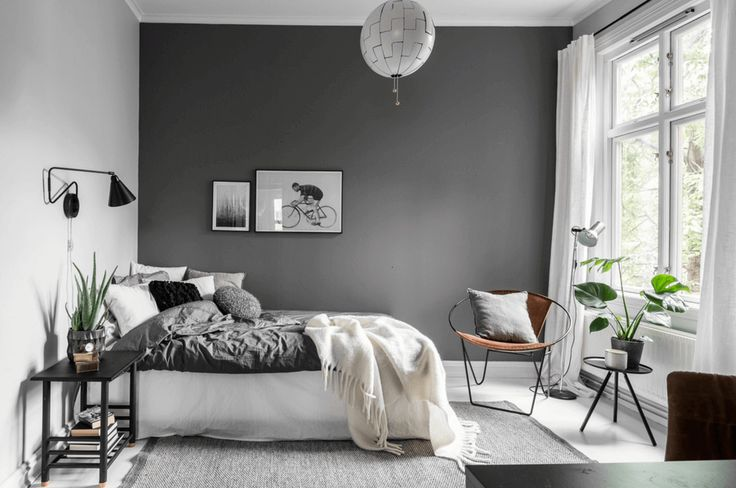 Charcoal Grey and White