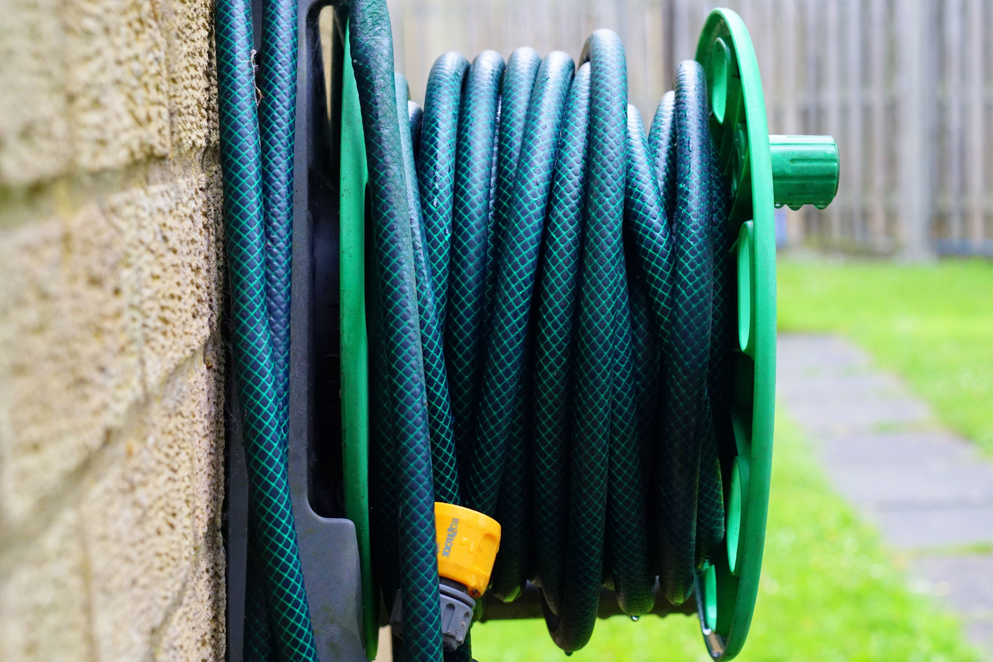 Hose used for cleaning your concrete patio.