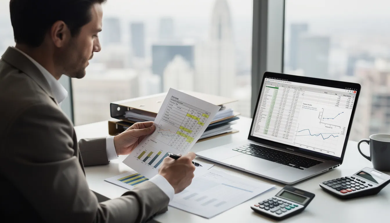 An adult sits at a desk, reviewing financial documents alongside a laptop, likely assessing their retirement plan and the tax implications of annuity payments. The scene suggests a focus on understanding the tax treatment of inherited annuities and the associated obligations for beneficiaries.